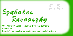 szabolcs rasovszky business card